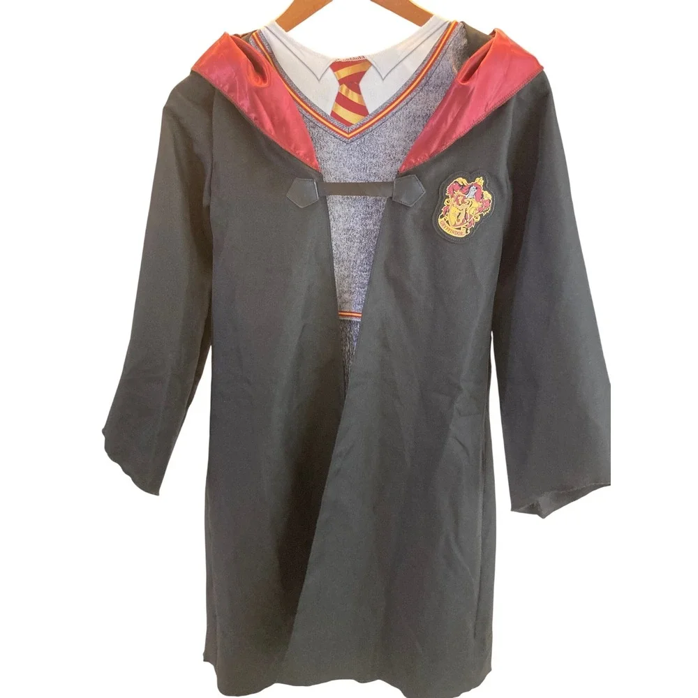 Harry Potter Gryffindor Robe Costume Kids Large 10-12 Black Burgundy Hooded L